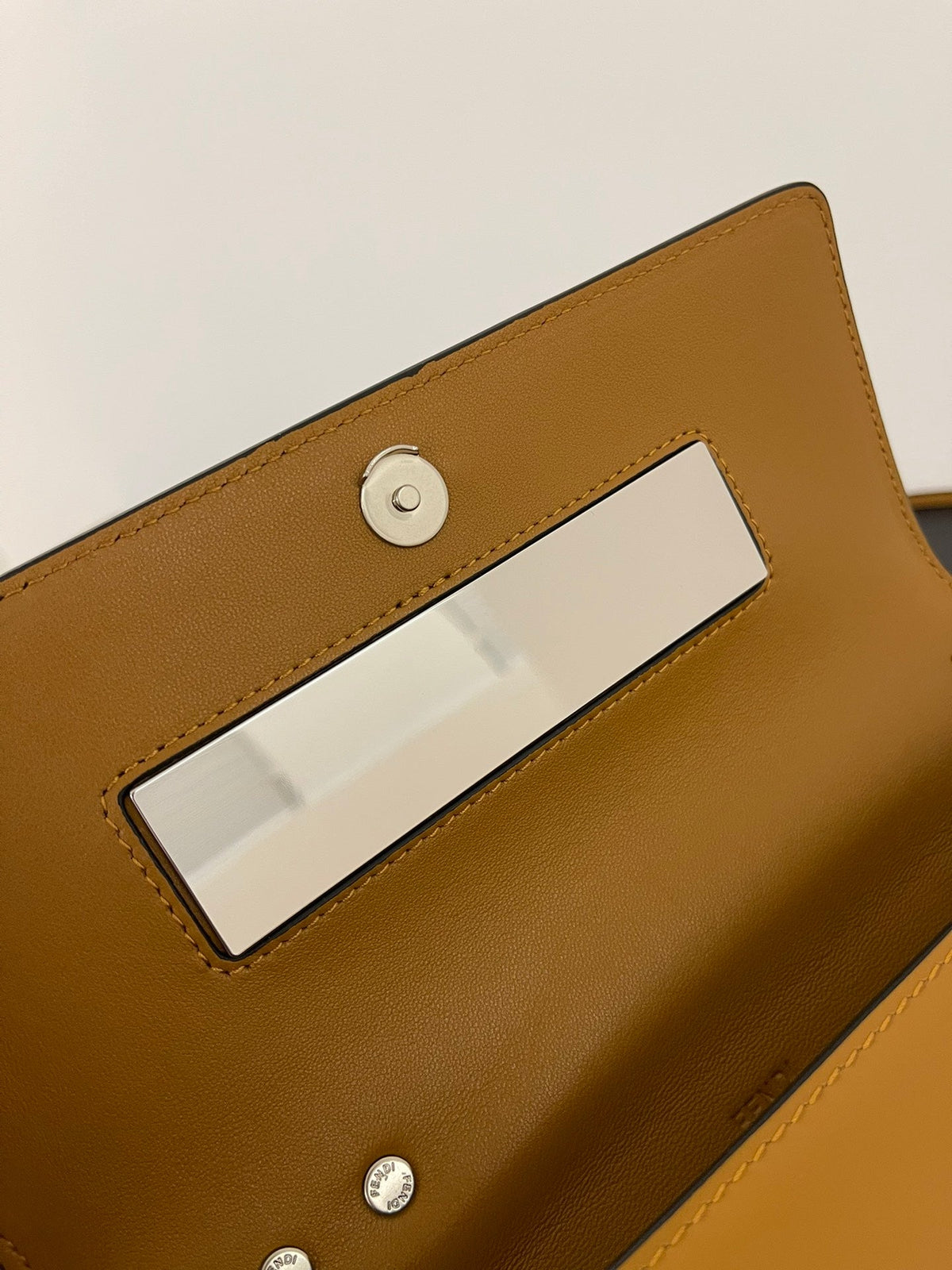 FENDI MINI FIRST SIGHT 23 BAG IN COPPER BROWN CALFSKIN WITH SILVER HARDWARE