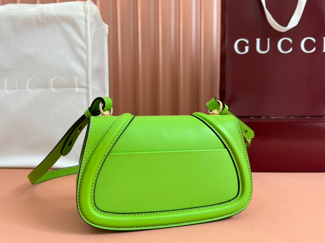 GUCCI 26S BLONDIE BAG 21 IN GREEN CALFSKIN
