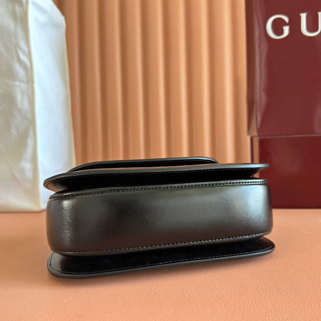 GUCCI BAMBOO MINI BAG 21 FULL BLACK IN CALFSKIN