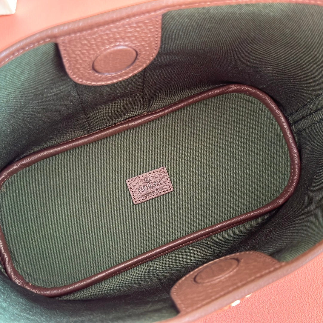 GUCCI 25S OPHIDIA SMALL SHOULDER BAG 23 CM IN BEIGE MIX BROWN CALFSKIN