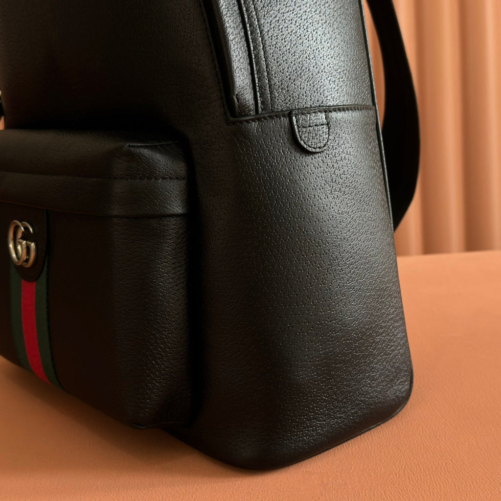 GUCCI 25S OPHIDIA MEDIUM BACKPACK 41 BLACK IN CALFSKIN