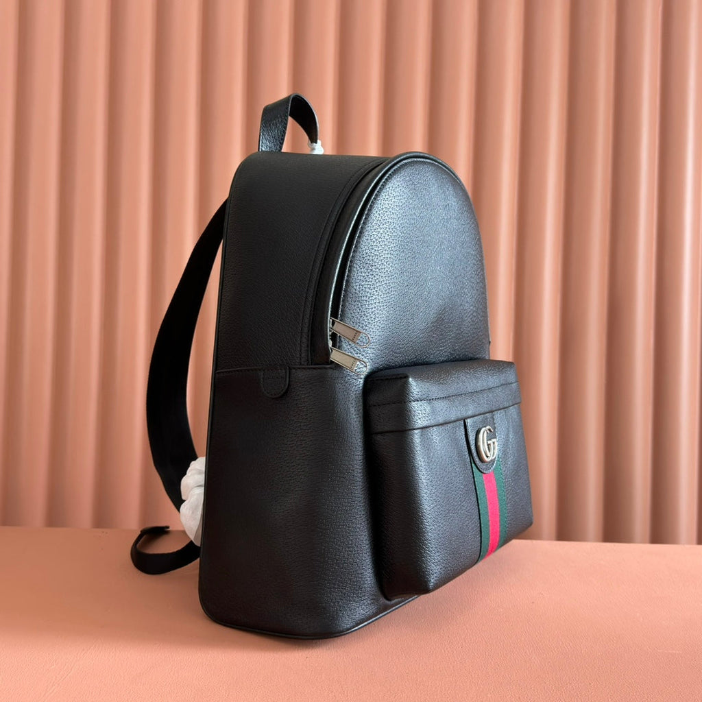 GUCCI 25S OPHIDIA MEDIUM BACKPACK 41 BLACK IN CALFSKIN