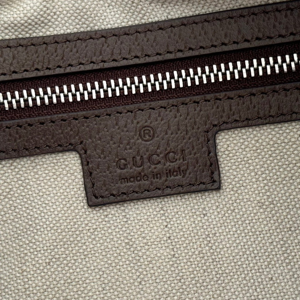 GUCCI 25S ATTACHE SHOULDER BAG 35 CM IN DARK BEIGE MIX BROWN CALFSKIN