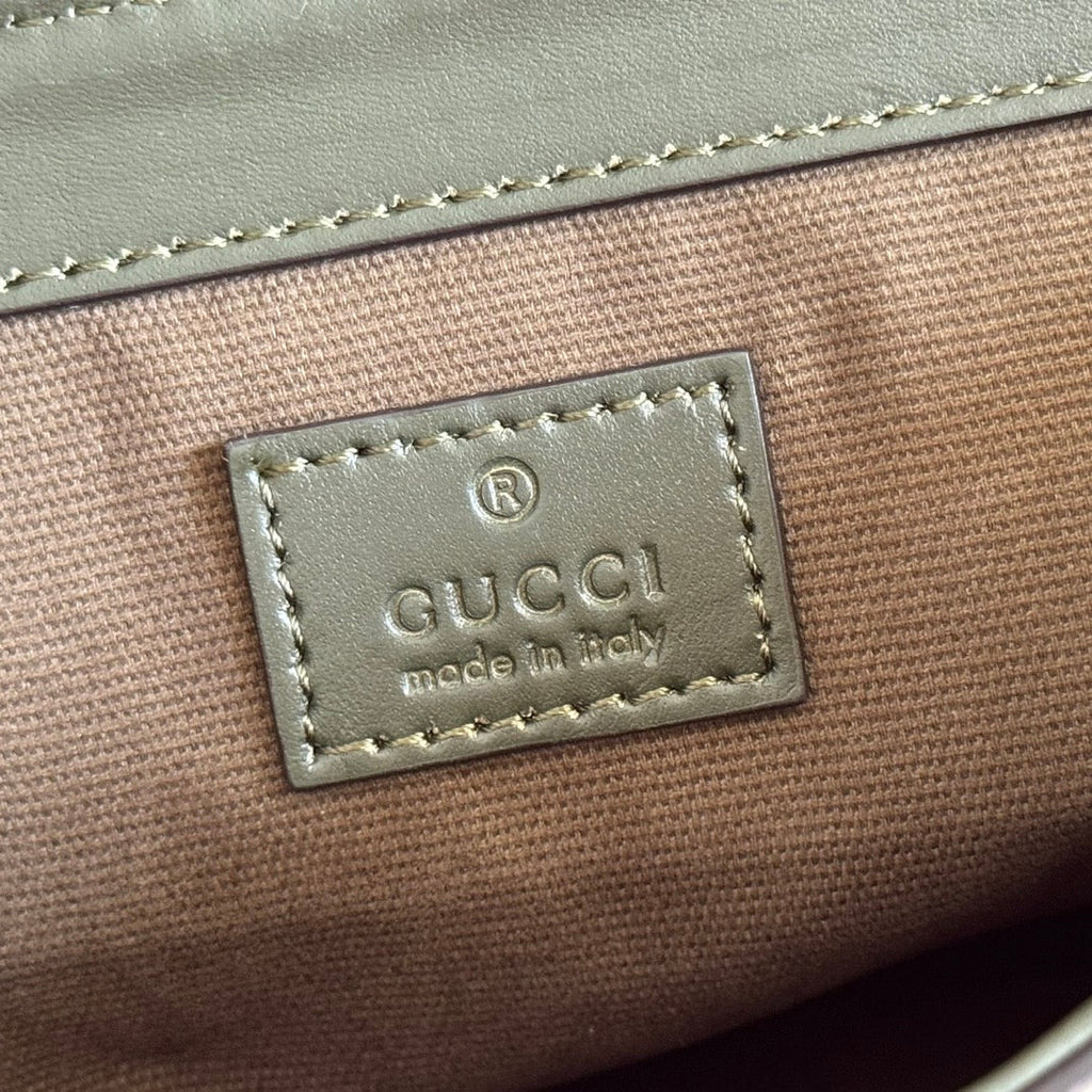 GUCCI 25S WAIST BAG 24 CM IN MOSS GREEN CALFSKIN