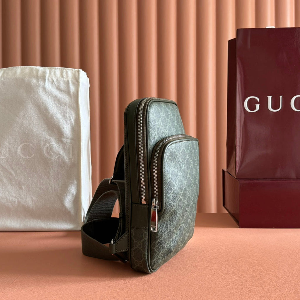 GUCCI 25S SHOULDER CROSSBODY BAG 18 CM IN MOSS GREEN CALFSKIN