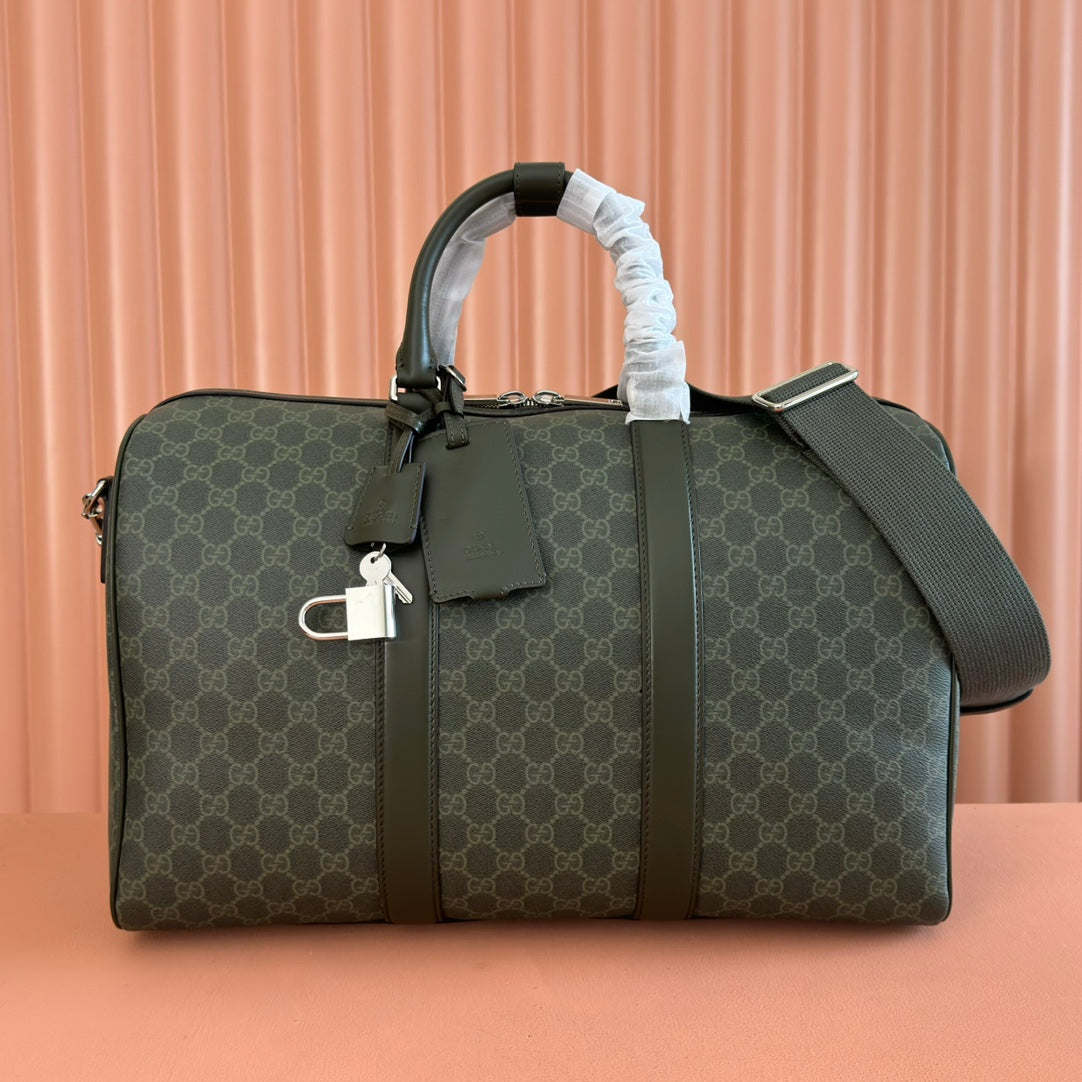 GUCCI 25S OPHIDIA MEDIUM BAG 45 CM IN MOSS GREEN CALFSKIN