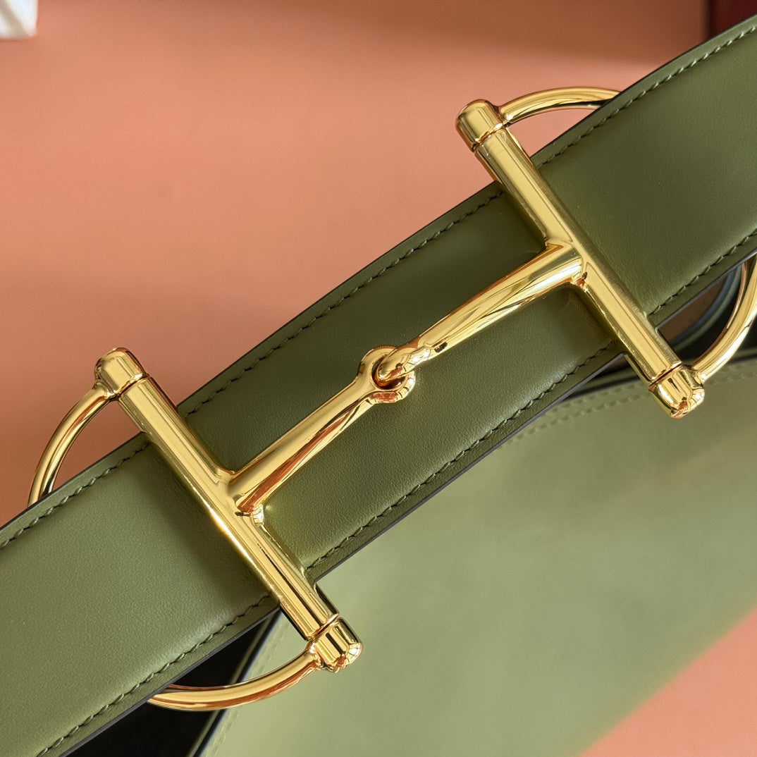 GUCCI 26S BEATRIX LARGE TOTE BAG 40 CM IN SAGE GREEN CALFSKIN