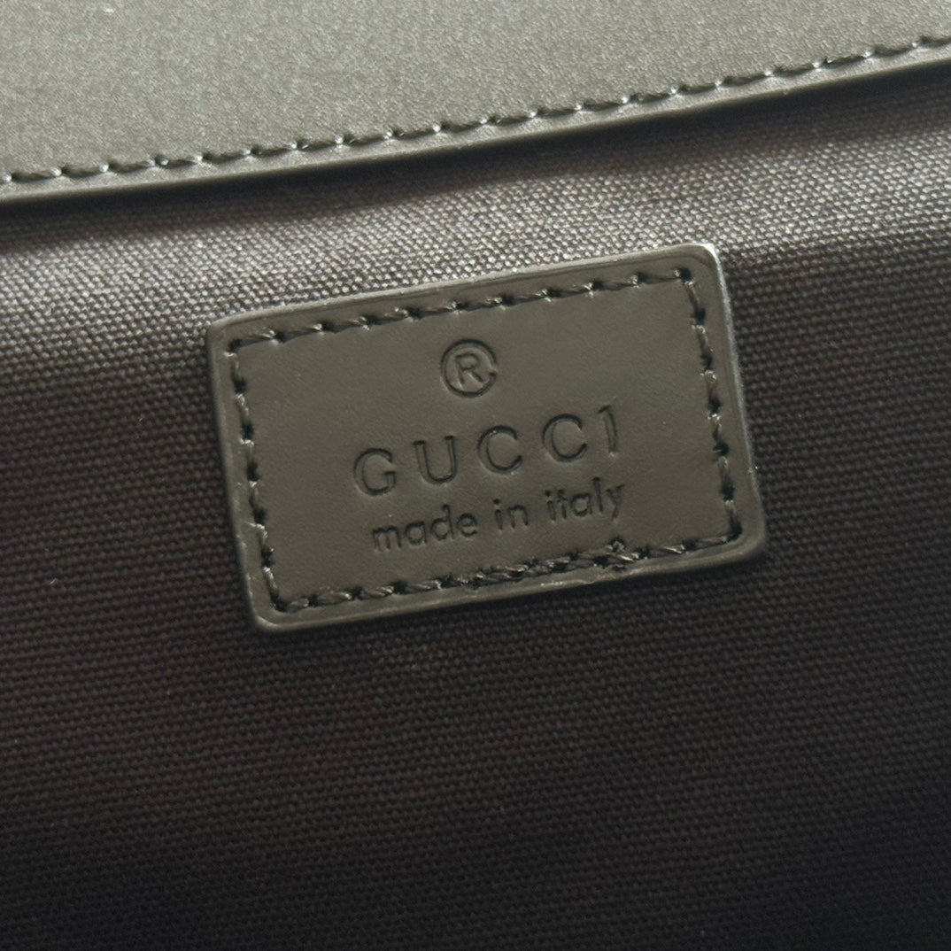 GUCCI 25S BACKPACK 46 CM IN NEON GREEN TO DARK GRAY OMBRÉ CALFSKIN