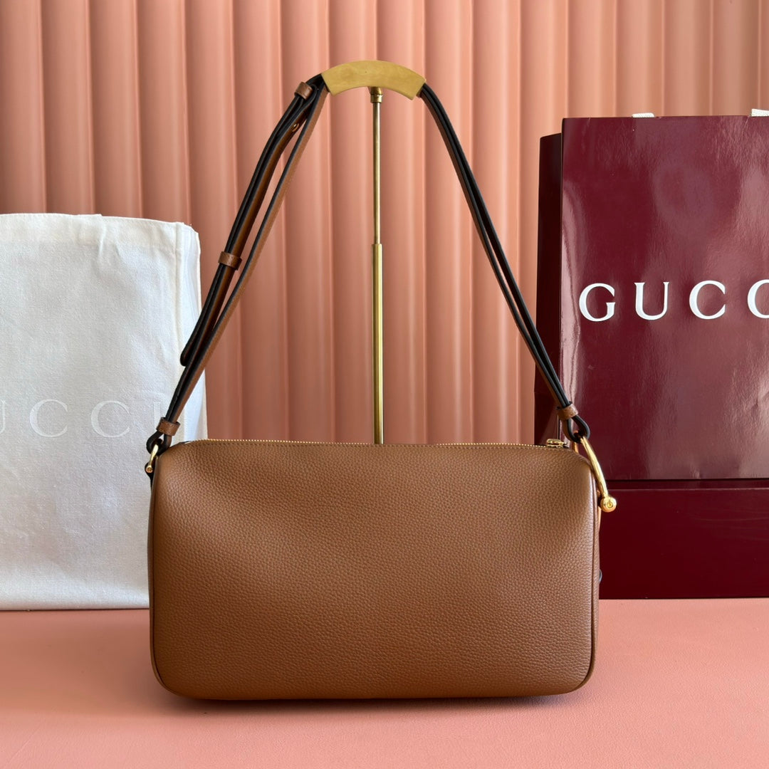 GUCCI 26S SHOULDER BAG 31 IN BROWN CALFSKIN