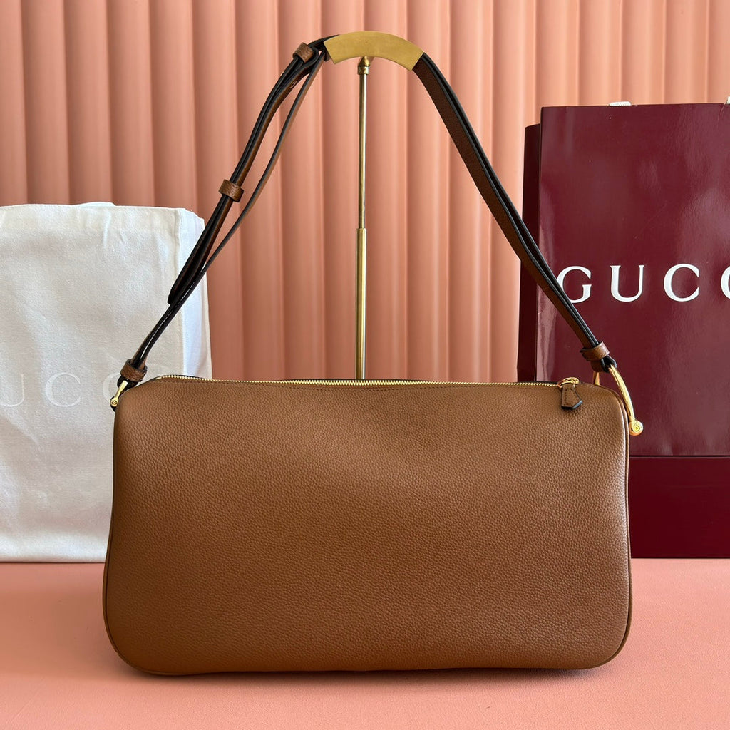 GUCCI 26S SHOULDER BAG 38 IN BROWN CALFSKIN