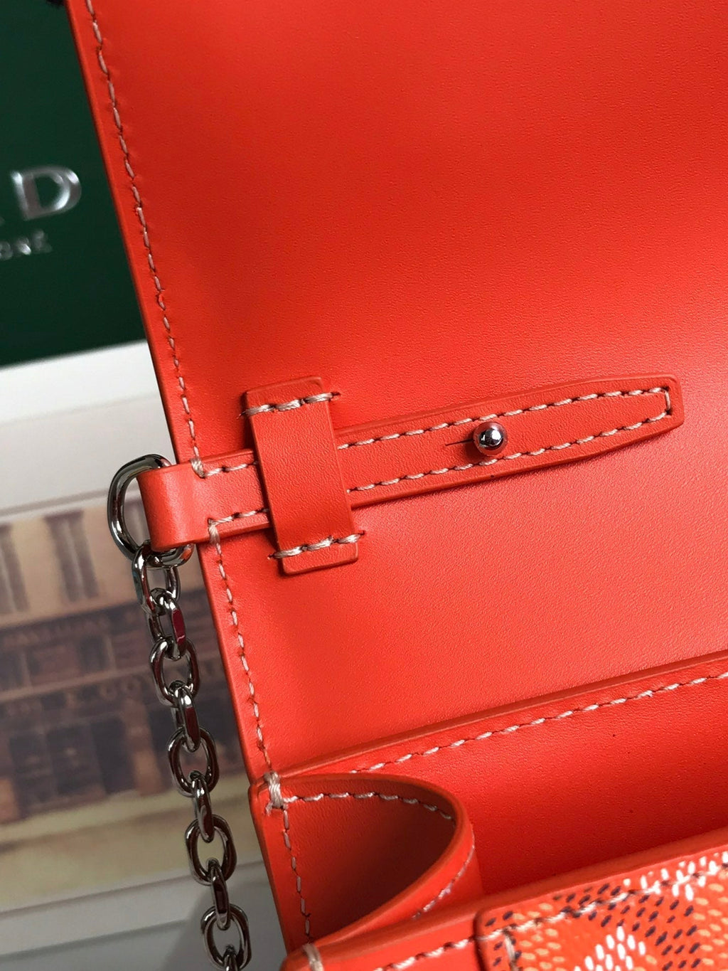 DUCHESSE MARIE-CAROLINE BAG 25 IN ORANGE GOYARDINE CANVAS AND SMOOTH CALFSKIN